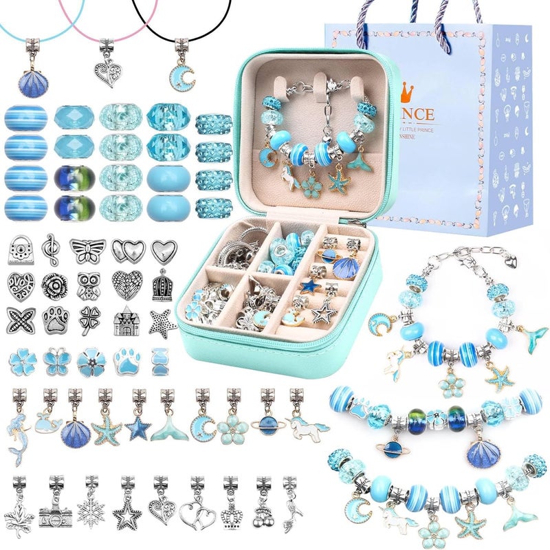 UFU Charm Bracelet Making Kit, Jewelry Making Kit Craft Gift for Girls 5 6 7 8-12, A Sweet Birthday Gift to Inspire Imagination & Creativity, with Portable Jewelry Box - Image 1